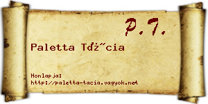 Paletta Tácia névjegykártya