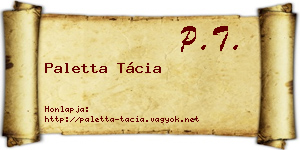 Paletta Tácia névjegykártya